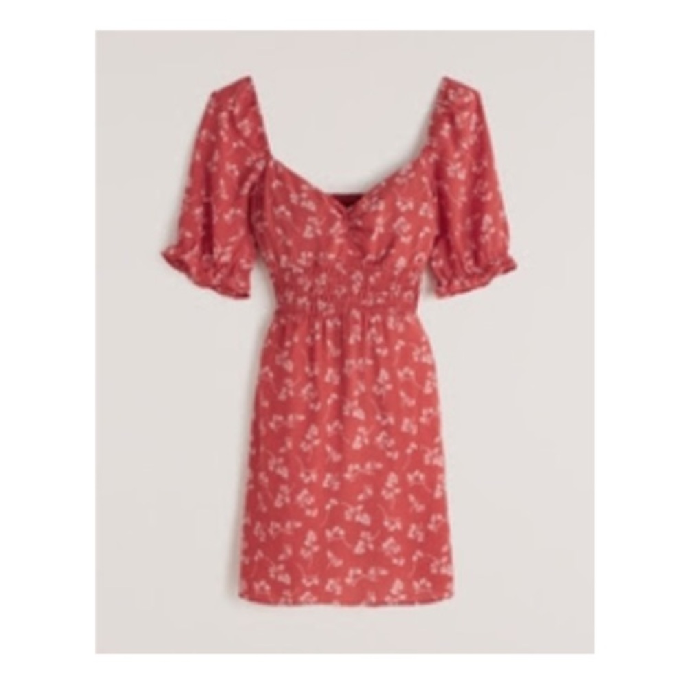 Abercrombie & Fitch Faux Silk Smocked Waist Mini Dress